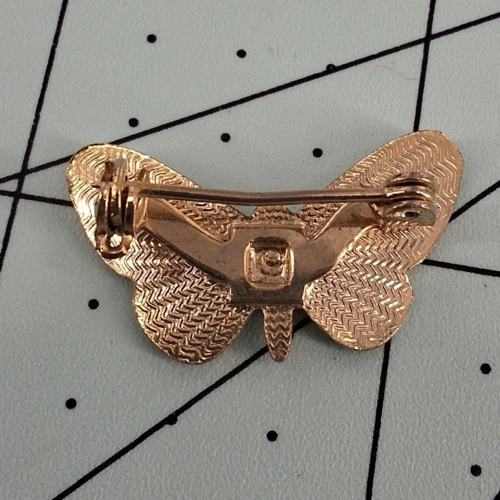 Vintage Enamel Wood-Nymph Butterfly Brooch Pin, 1